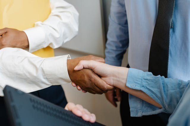 Two men shaking hands